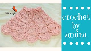 How to crochet girls poncho- كروشية شال بونشو بناتى ببكرة خيط واحدة موفر و سهل و شيك