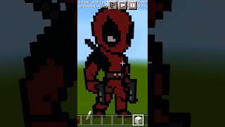 Deadpool pixel art in Minecraft #minecraft #viral #minecraftshorts #shorts #deadpool #mcu