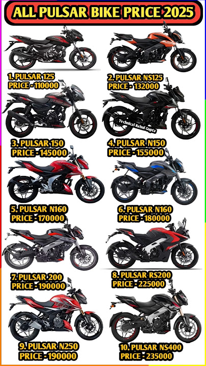 All Bajaj Pulsar Bike Price 2025 #shortvideo #shorts