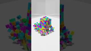 Metal ball CRASHING into 1000 Cubes (Physics Simulation)