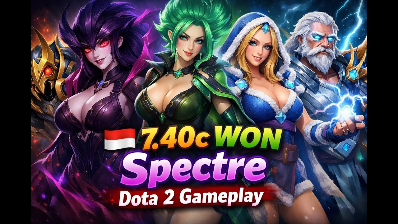 🇮🇩 7.40c WON Spectre Dota 2 Gameplay. Spectre, Death Prophet, Crystal Maiden, Zeus, Nyx Assassin