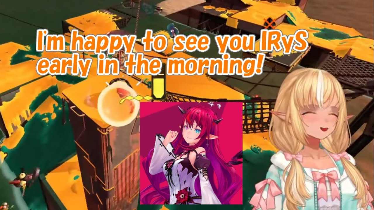 [Hololive] Flare looked so happy when she found IRyS in Splatoon. [Eng sub]