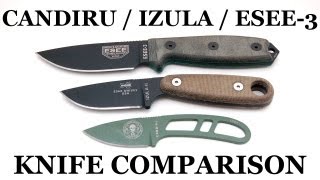ESEE 3, Izula II, and Candiru Comparison