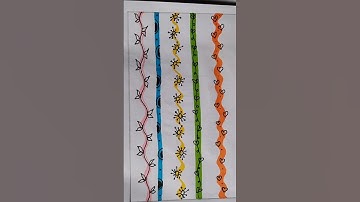 Quick and Easy 5 Border Designs for Project File #creativeart #satisfying #shorts