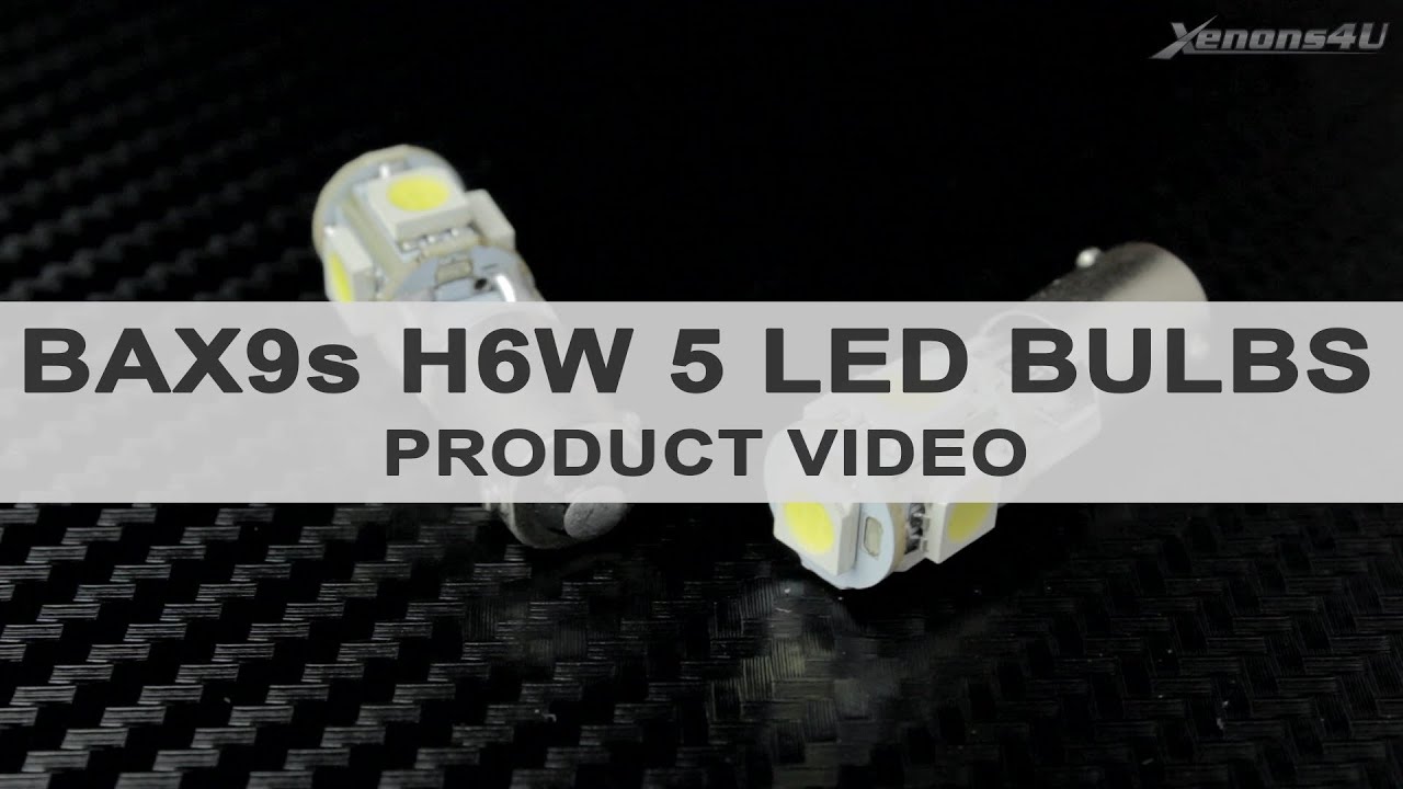 BAX9s H6W 5 LED Bulbs for Side Interior and Parking Lights