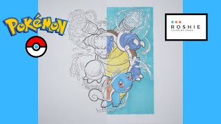 Coloring Squirtle and Blastoise | Pokemon | Roshie Coloring Pages