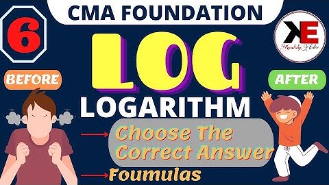 #51 || Logarithm || Choose The Correct Answer || CMA Foundation || Ravi Kumar || cma karo