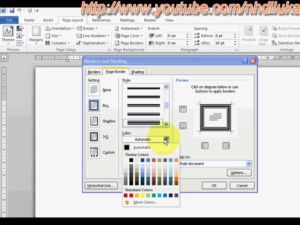 how to add custom page borders in word