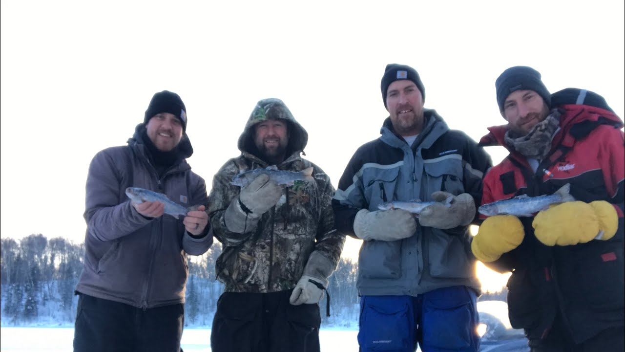 Trout fishing thru a spear hole in northern Minnesota! YouTube