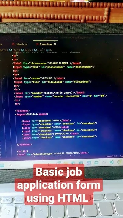 job application form using HTML #html #htmltutorial #webdevelopment # ...