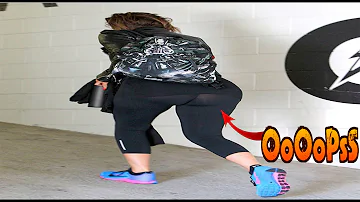 Khloe Kardashian suffers wardrobe malfunction in see through leggings on her way to the gym