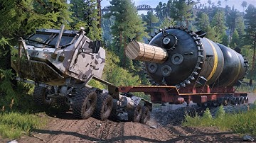 SnowRunner - RNG TX Armored Military Truck 8x8 - Heavy Transport Huge Trailer Fuel Tanker