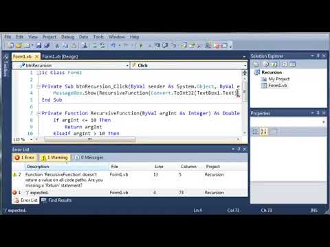 Visual Basic Tutorial 139 Recursion - YouTube