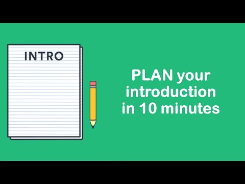 Part 1 of 2 - How to PLAN your introduction section