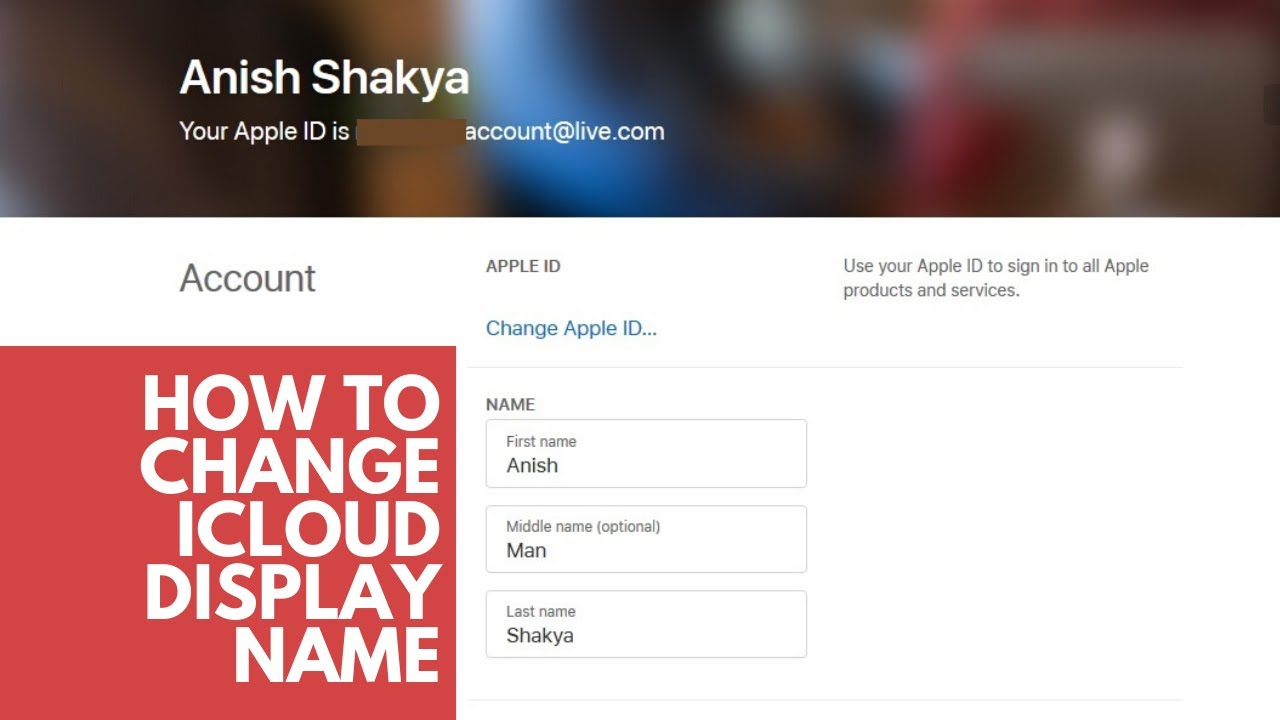 How To Change Apple ID Profile Name Change iCloud Account Name YouTube