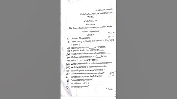 +3 3rd semester Communicative English #exam #questionpaper 2024
