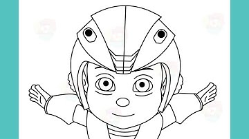 how to draw Vir the robot boy drawing