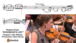 Schindler's List - Violin - Sheet music play along #muzisub Resimi