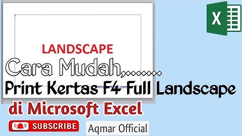 cara print excel full kertas f4 landscape