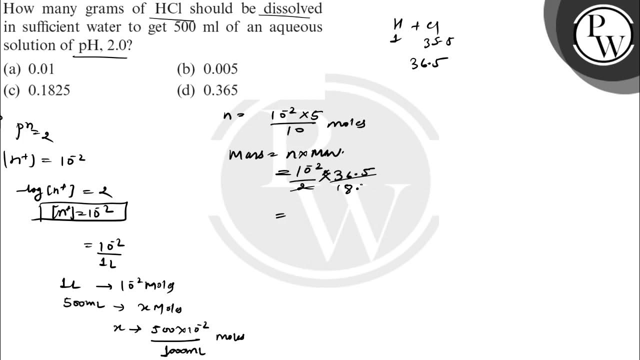 How Many Grams Of HCl Should Be Dissolved In Sufficient Water To Get how-many-grams-of-hcl-should-be-dissolved-in-sufficient-water-to-get