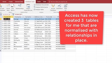 Normalising data in access