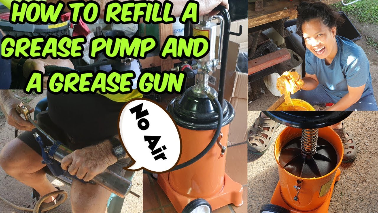 How to refill and operate a grease pump and grease gun - YouTube