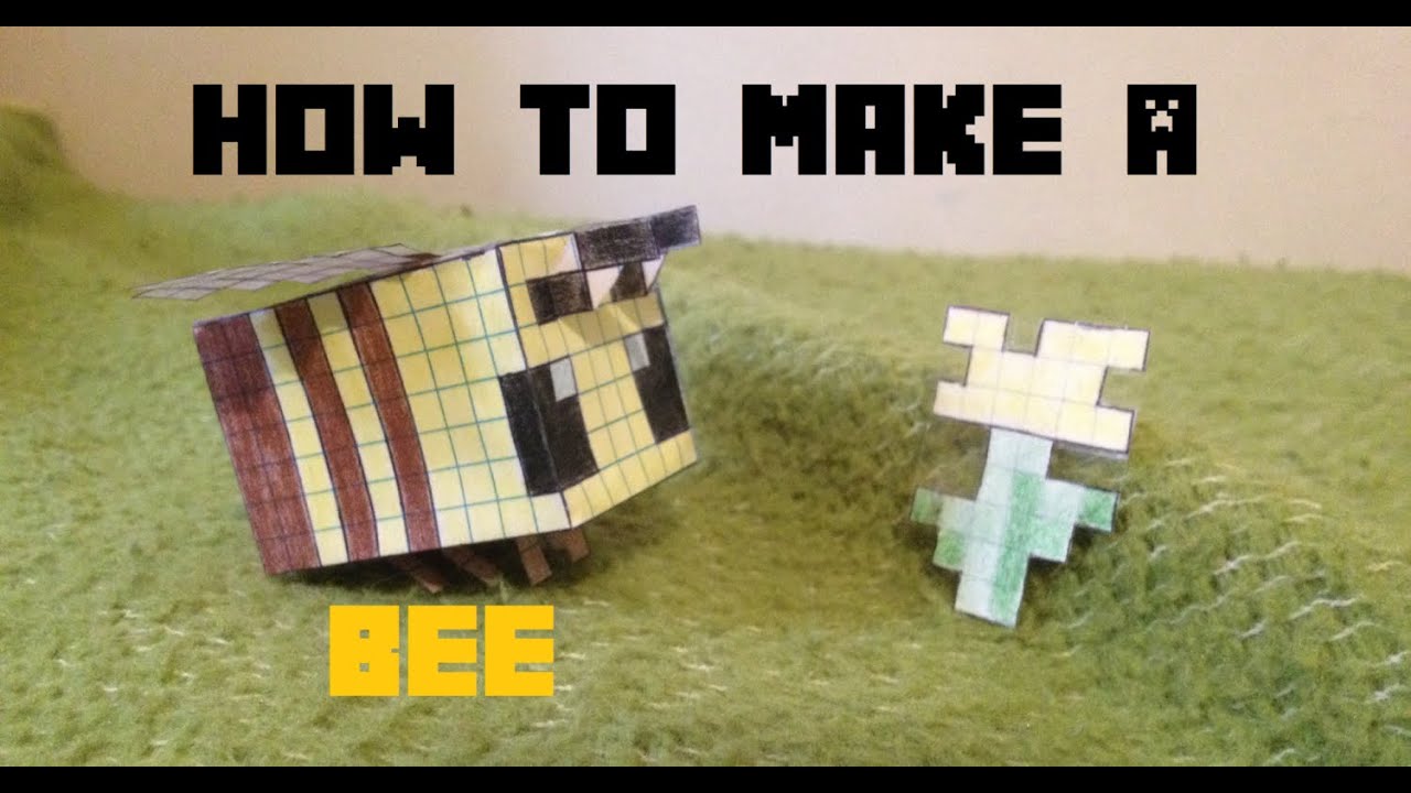 how to make a paper minecraft bee (super easy) 