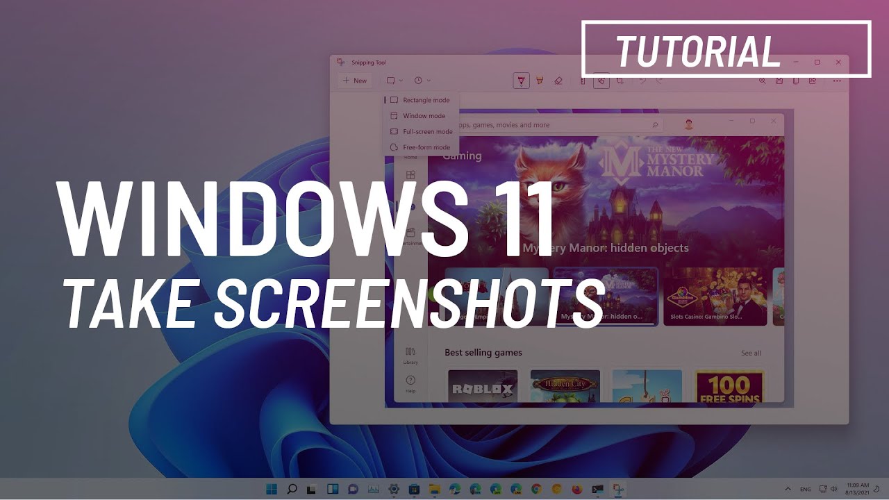Windows 11: Take Screenshot with Snipping Tool app for free - YouTube