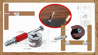 Cam Lock with Threaded Length Dowel and Connectors with Bolts (Rafix) - Connect DIY Furniture Parts