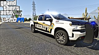 [NO COMMENTARY] LSPDFR SHERIFF PATROL CHEVROLET SILVERADO SUSPECT IN CAR  || GTA 5 Lspdfr Mod||