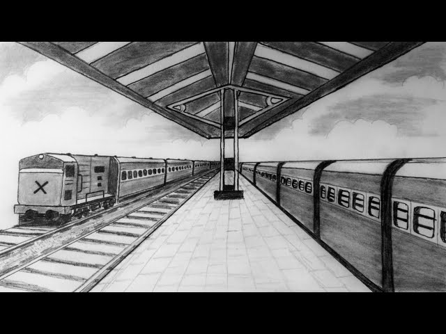 Indian Railway Station | Cartoon illustration, Eyes artwork, Train drawing