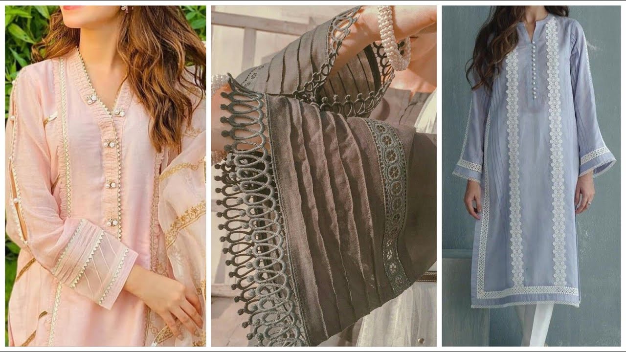 Creative15 Casual Best Kurtis Ideas with Lace Detailing Video Side