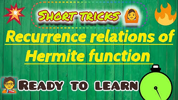 Short Trick For Recurrence Relations Of Hermite Function || #youtube #math #viral