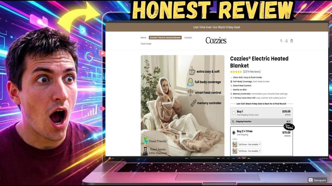 Обзор электрического пледа с подогревом Cozzies 2026 года | Уровни тепла, материал, безопасность ...