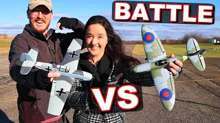 RC Airplane BATTLE!!! - Spitfire VS BF109 Warbird - TheRcSaylors