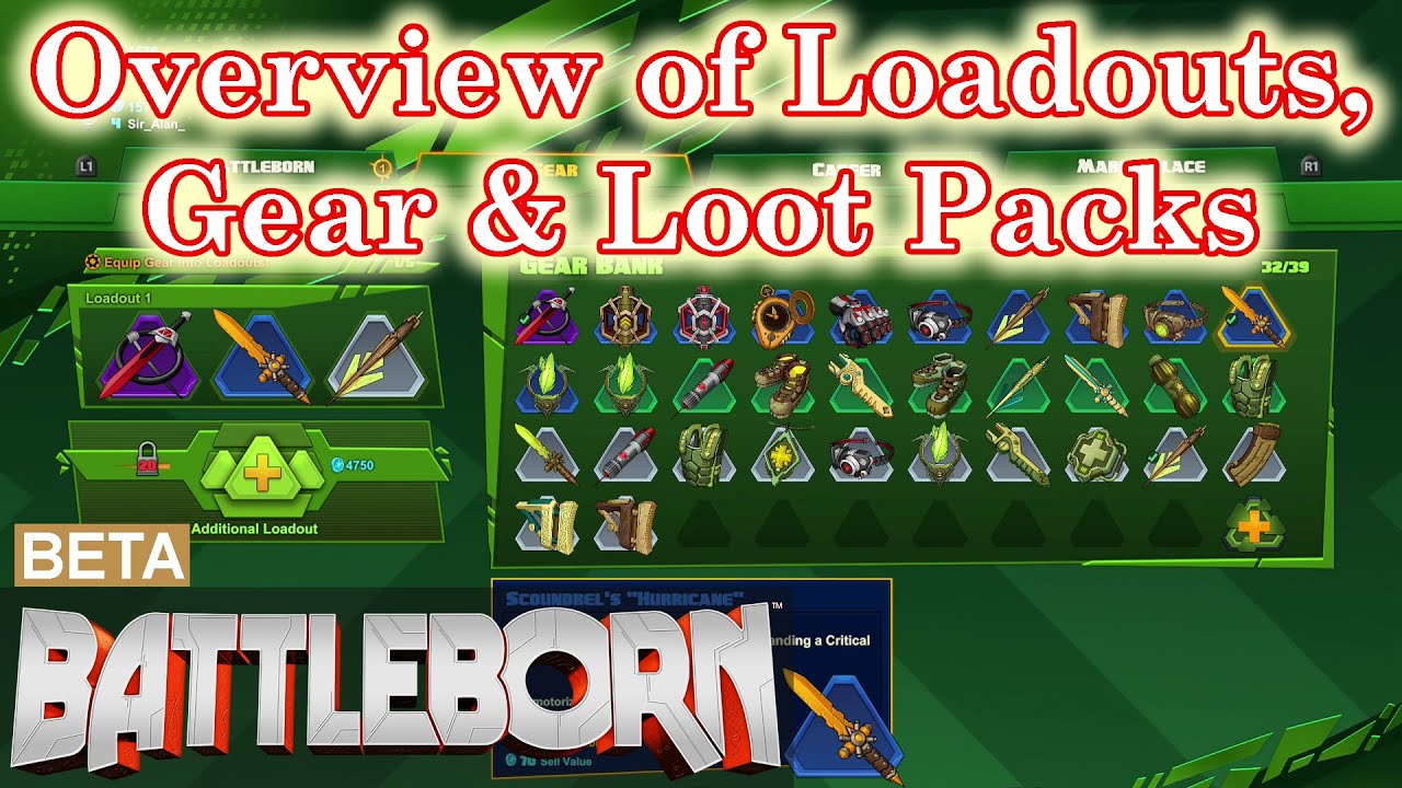 Brief Explanation of the Loadout System,  Gear & Loot Packs in Battleborn [Open Beta]