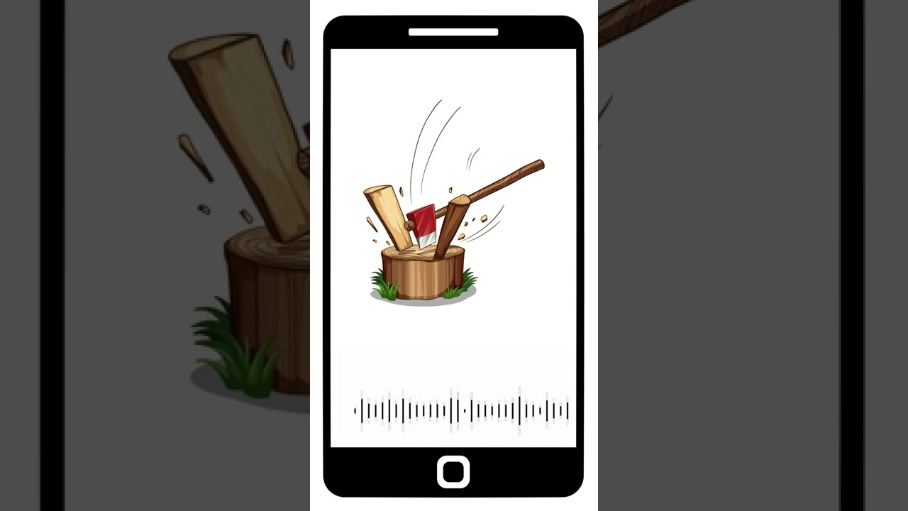 sound of ax hits and rotten wood splitting - Sound Effect HD