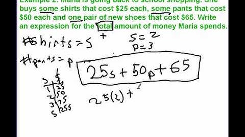 Writing Expressions for Real World Problems