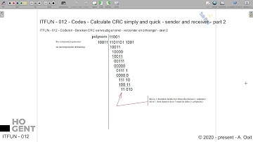 [ITFUN - 012] - Codes - CRC (Cyclic Redundancy Check) By Example - Oef. 1 sl. 19 - Part 2 - Receiver