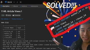 Leetcode SQL basics: Article Views I | distinct, AS, ORDER BY, ASC, select, from, where, =, database
