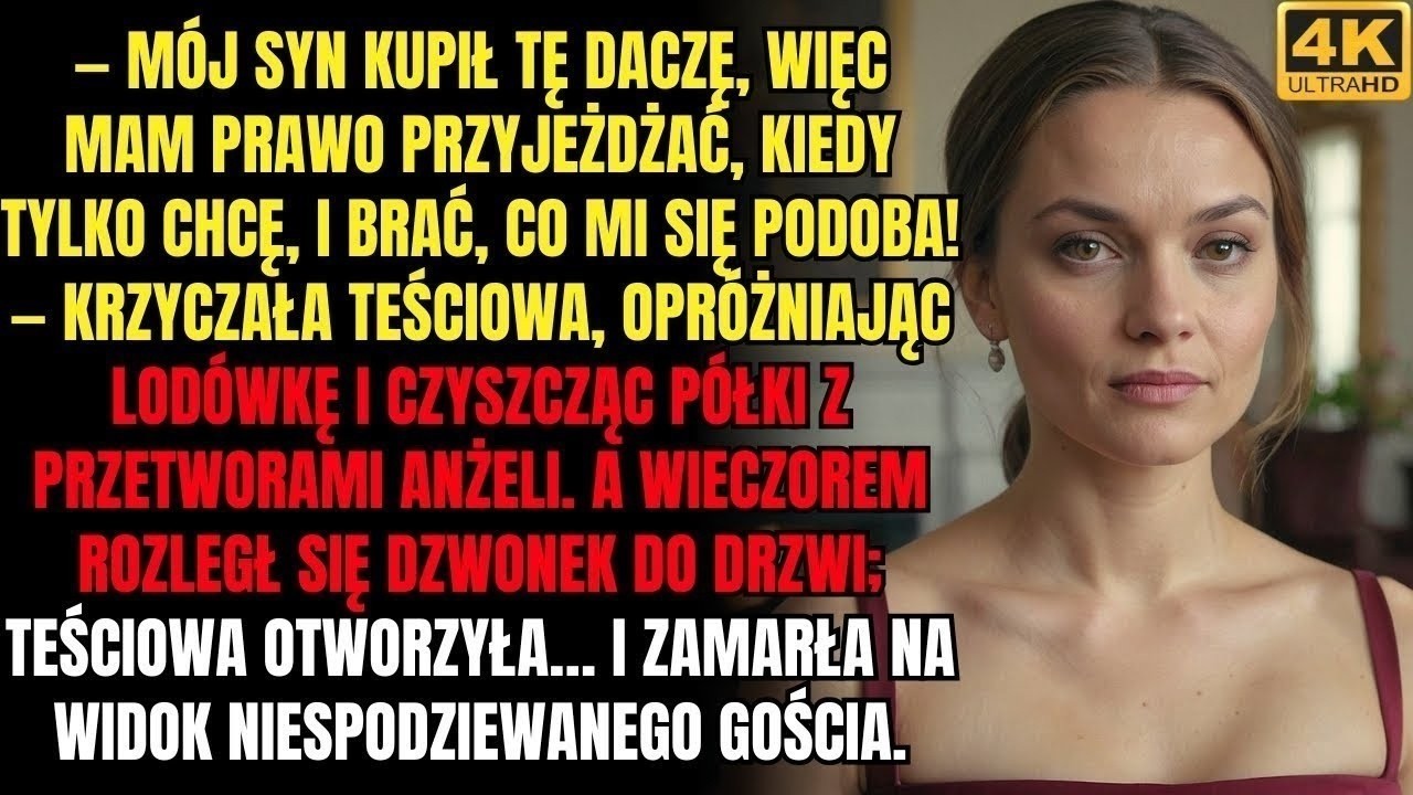 Jadwiga wyprostowała się i spojrzała mi prosto w oczy. „Mój syn kupił tę daczę. Mam klucz. Mam prawo brać, co chcę” – powiedziała zimno, wrzucając do torby kolejny słoik konfitury. Stałem między...