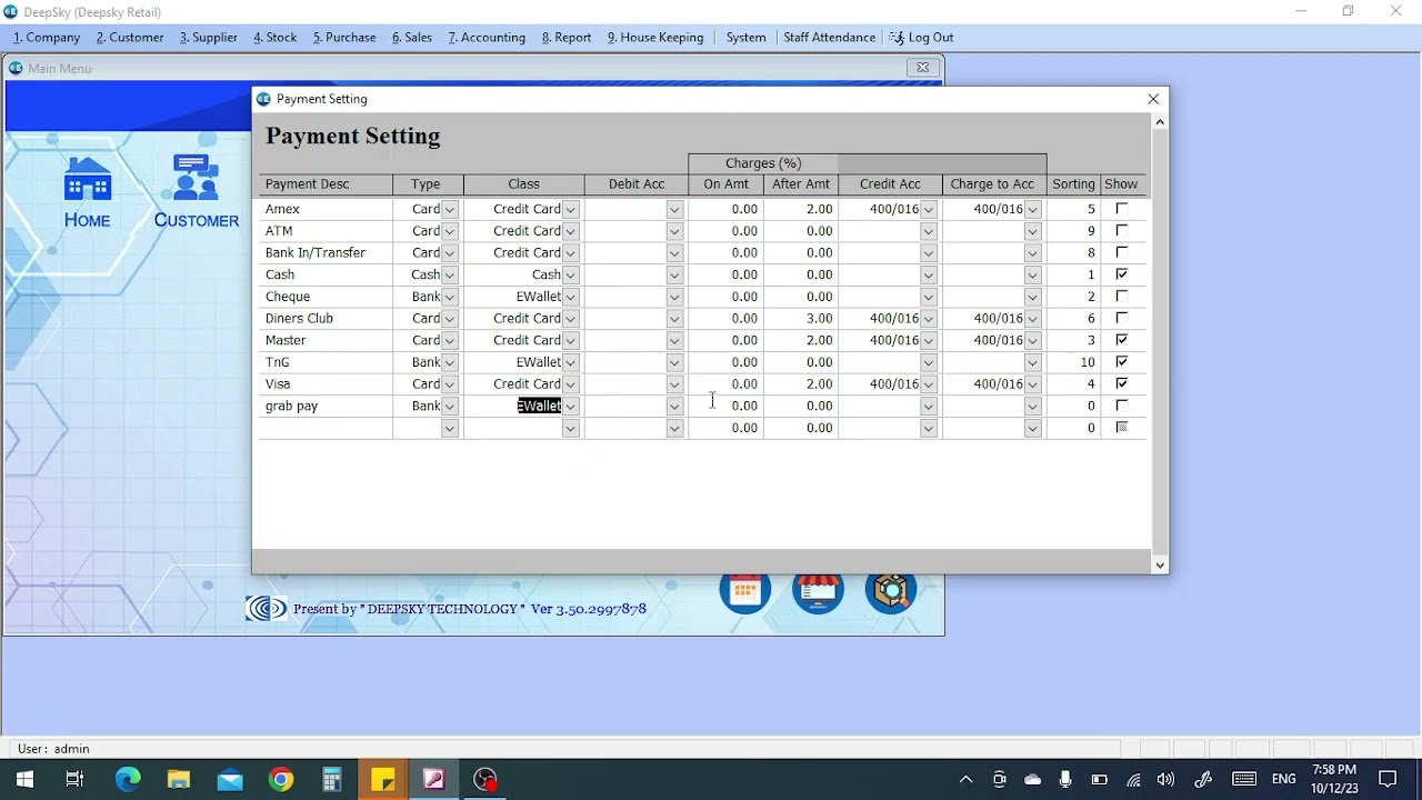 DSBS - how to set payment method (mandarin)