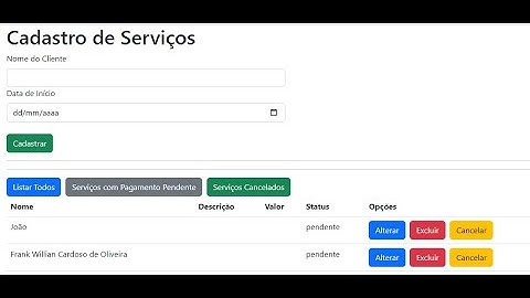 Página para Cadastro de Serviços [Spring Boot e React]
