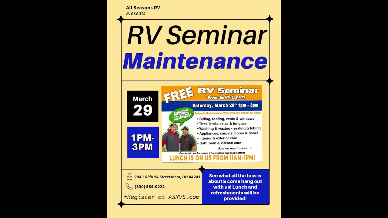 FREE RV Seminar: RV Maintenance 