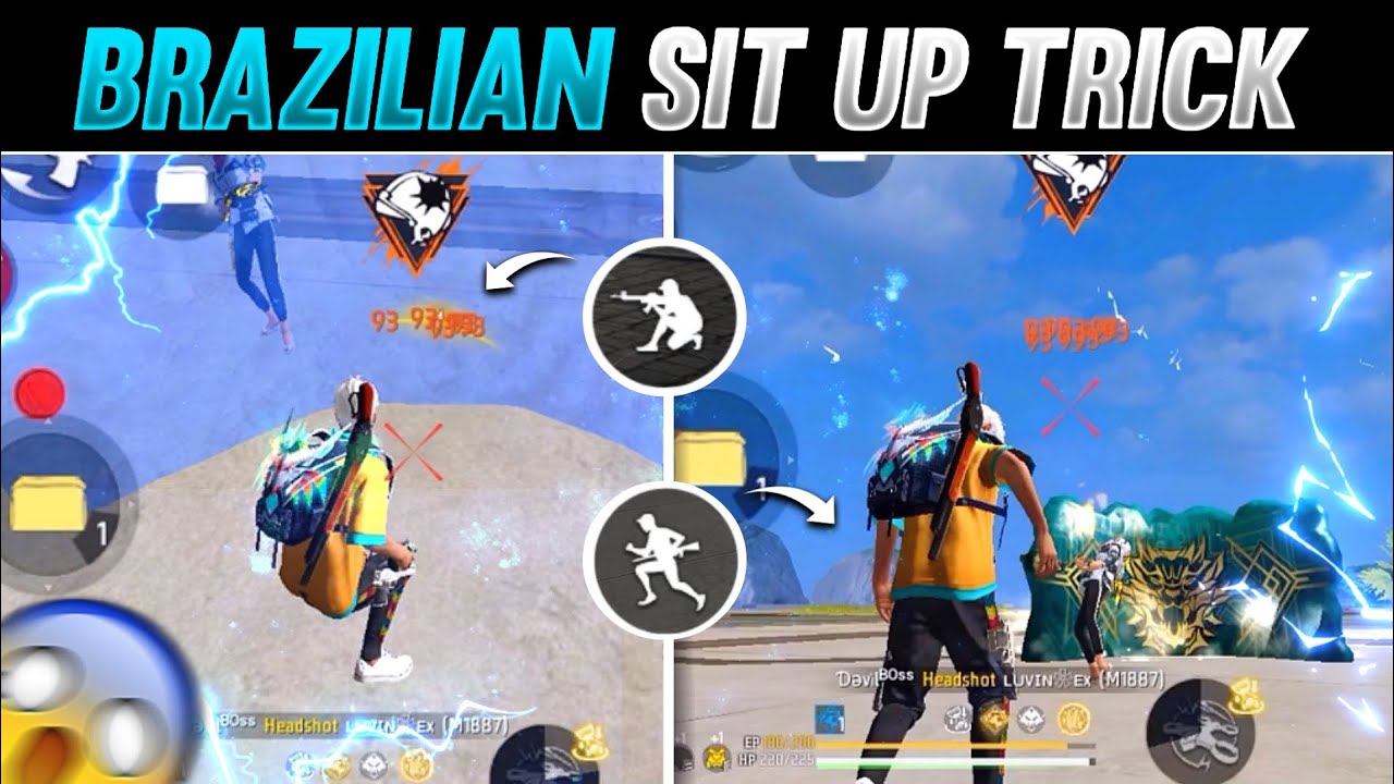 BRAZILIAN 🇧🇷 SIT UP HEADSHOT TRICK 🎯 || Free Fire New Headshot Trick 💥 ...