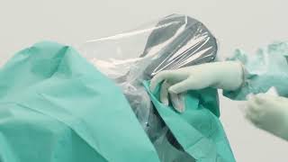 BARRIER lap drape abdo perineal with adhesive perineal aperture application