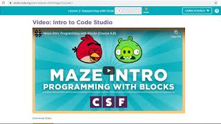 Famous CODE.org :- Pre-Reader Express Course (KG-5) Lesson 1 and 2 Profile