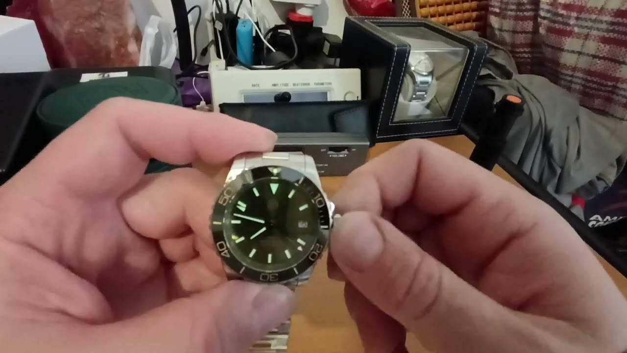 SAN MARTIN SN0136 ENAMEL GREEN DIAL GMT NH34 DIVER SAPPHIRE CERAMIC 20ATM AUTOMATIC WATCH UNBOXING