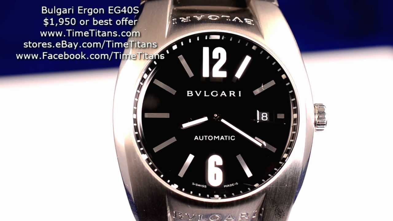 Bulgari Ergon Automatic EG40S Black Dial Rubber Strap