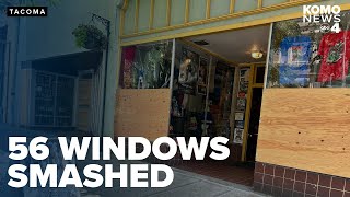 $25K approved for Tacoma businesses to repair 56 windows shattered by woman with hammer